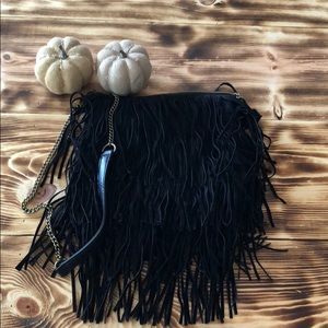 Black fringe purse